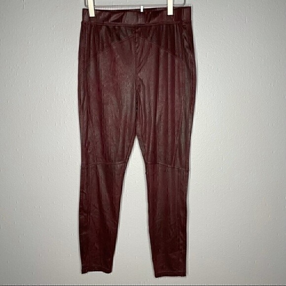 Free People Maroon Vegan Faux Suede Leggings - Picture 3 of 4